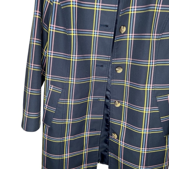 Talbots Plaid Swing Coat, all weather, navy, size S - Picture 7 of 10